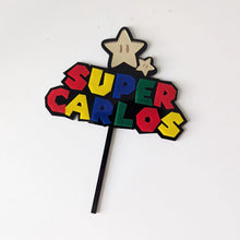 Load image into Gallery viewer, Super Mario Cake Topper - Custom Name AALVO