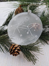 Load image into Gallery viewer, Leo Astrology Christmas Frosted Acrylic Ornament
