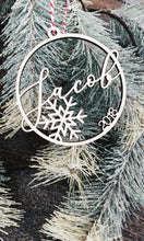 Load image into Gallery viewer, Round Personalized Snowflake Ornament AALVO
