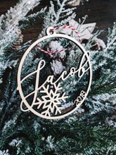 Load image into Gallery viewer, Round Personalized Snowflake Ornament AALVO