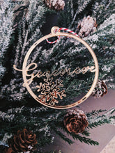 Load image into Gallery viewer, Round Personalized Snowflake Ornament AALVO