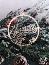 Load image into Gallery viewer, Round Personalized Snowflake Ornament AALVO