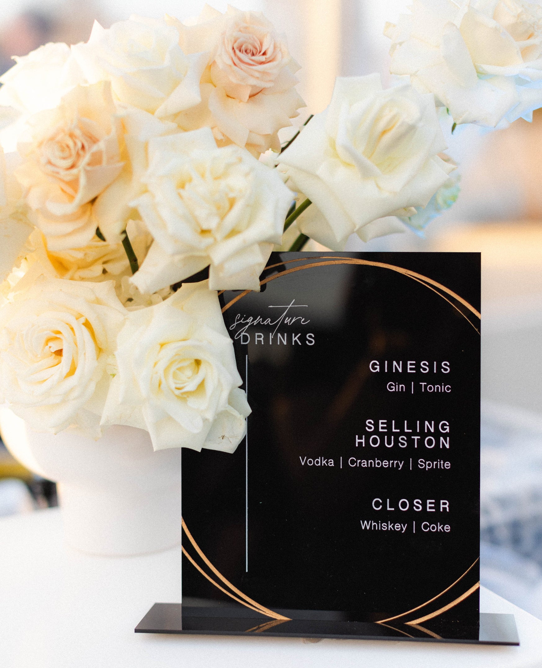 Black with Gold Accents Bar Menu