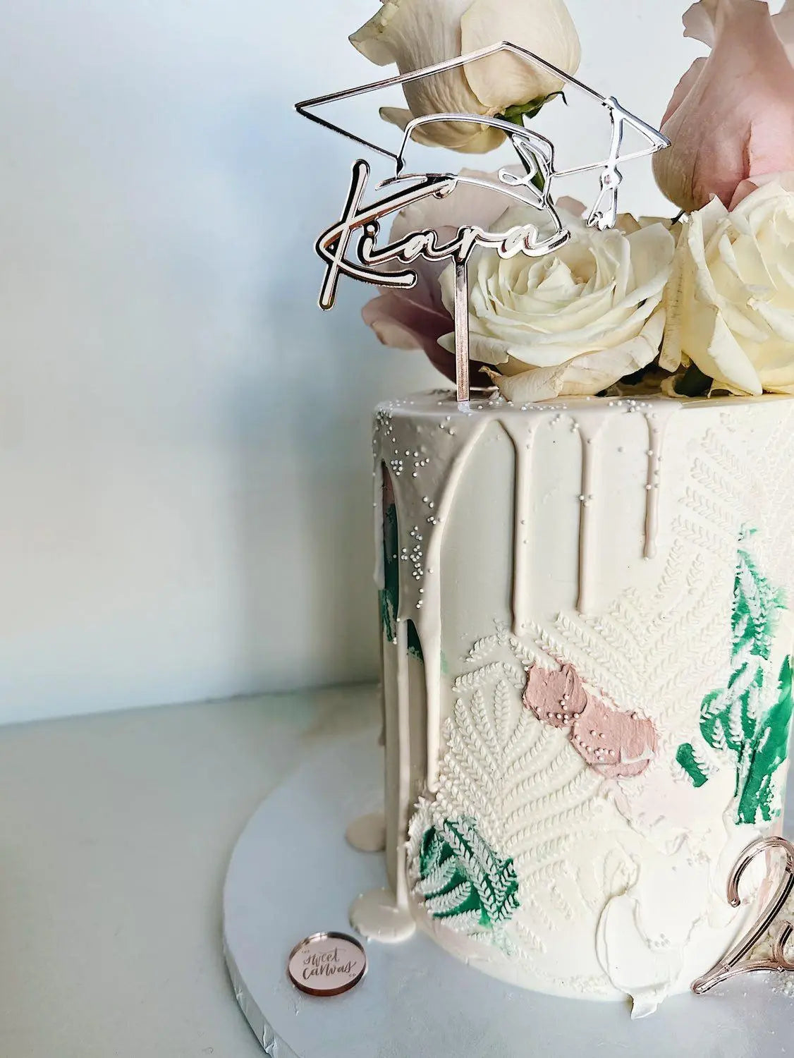 Graduation Cap with Custom Name Cake Topper AALVO