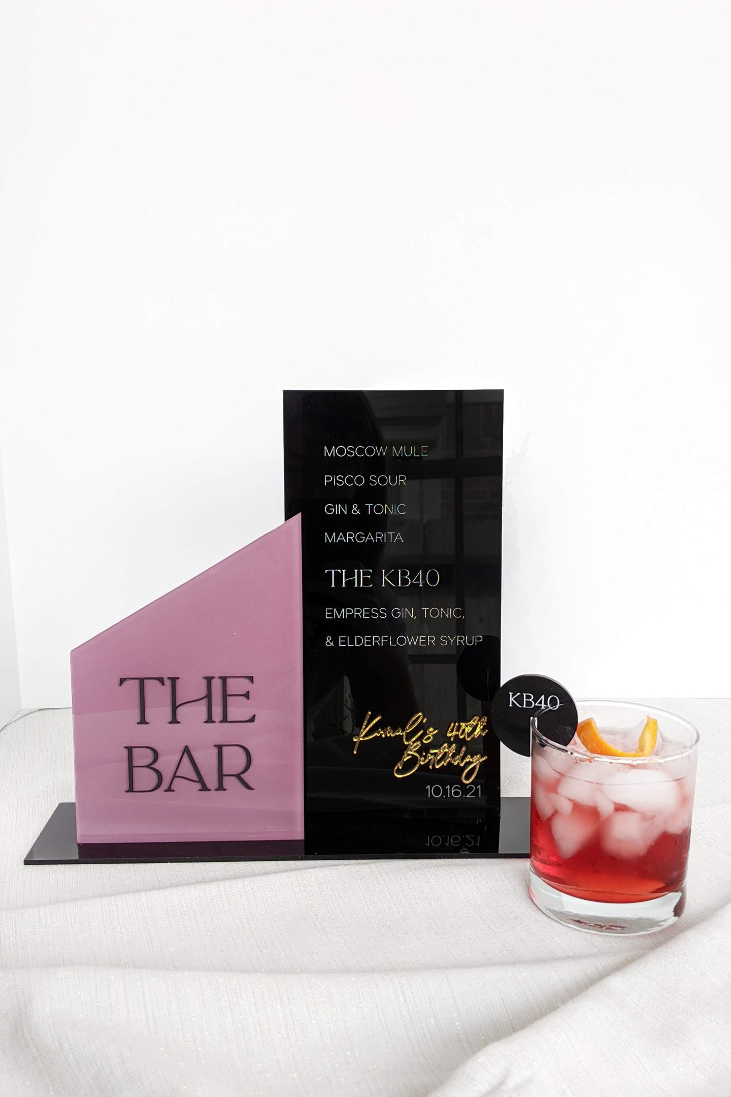 Black & Mauve Bar Menu