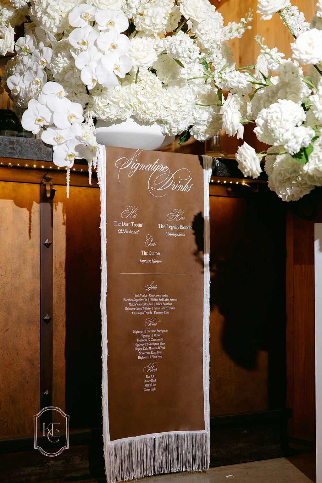 Western Chic - Leather with Fringe Bar Menu / Welcome Sign