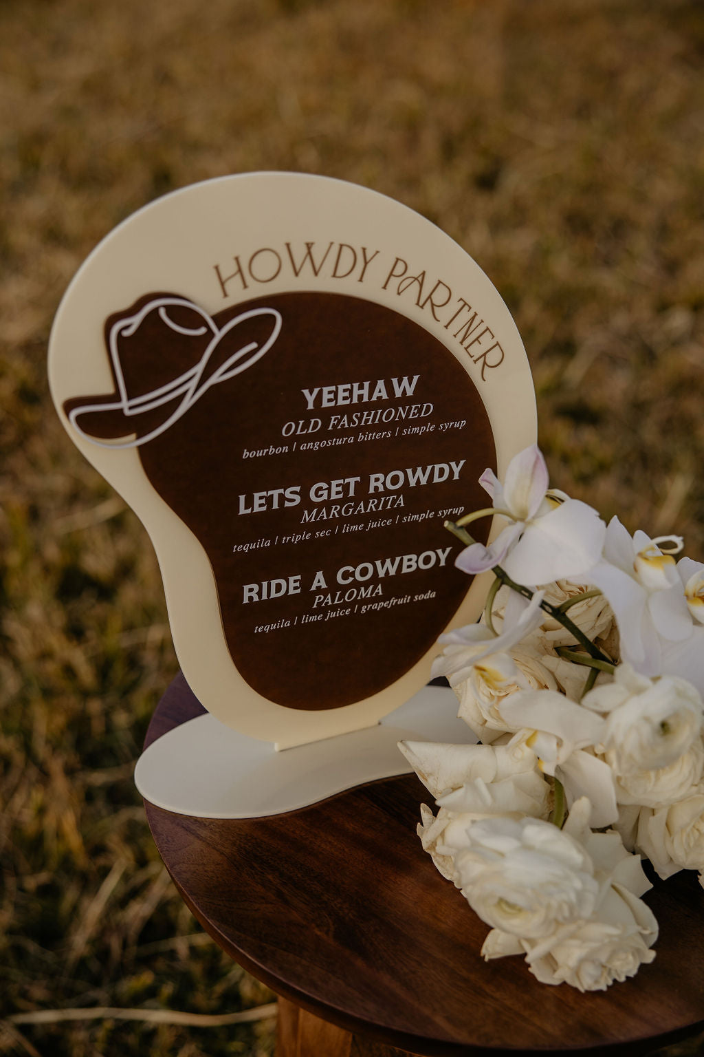 Modern Cowboy Themed Bar Menu