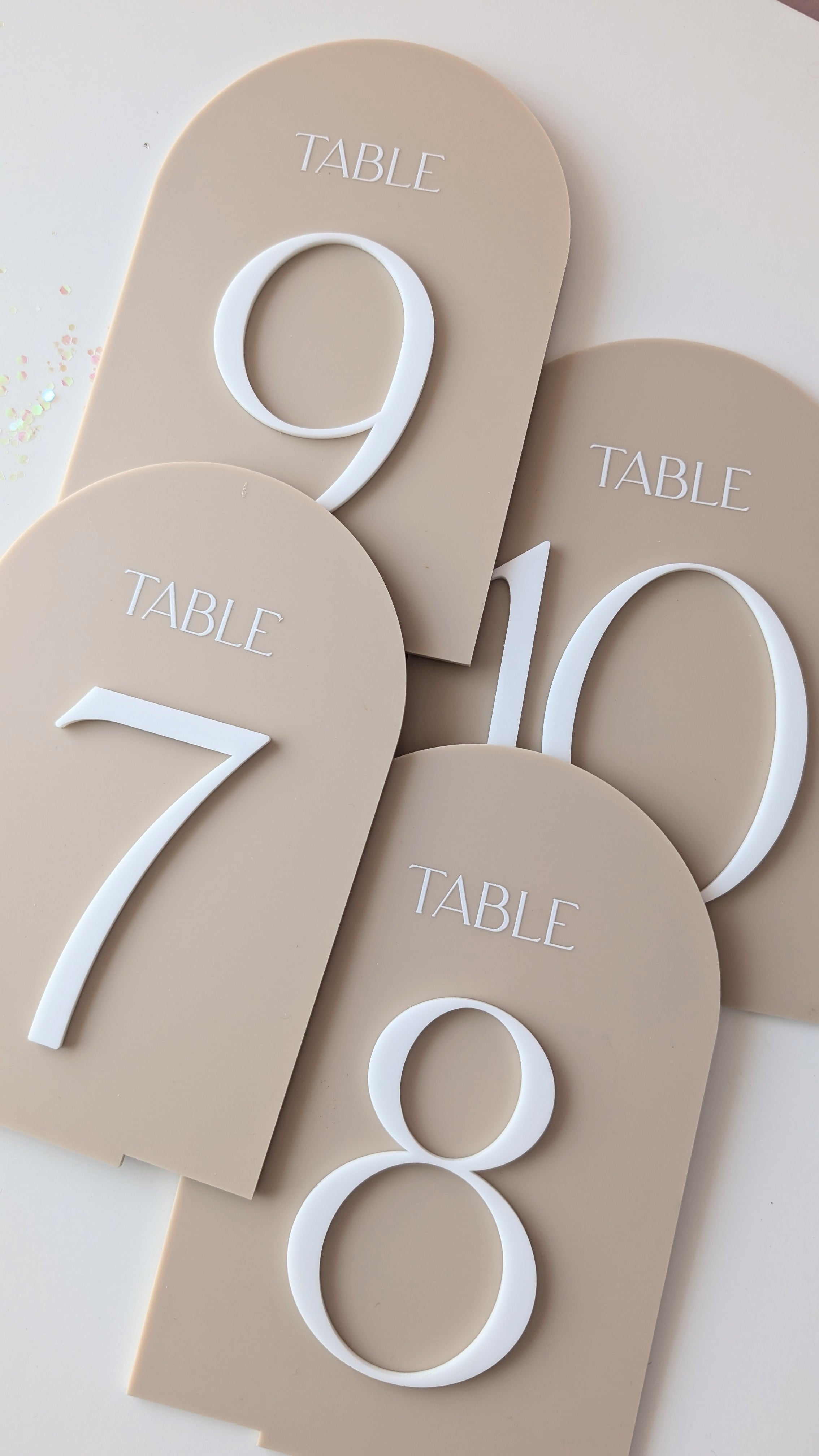 Beige & White Table Numbers