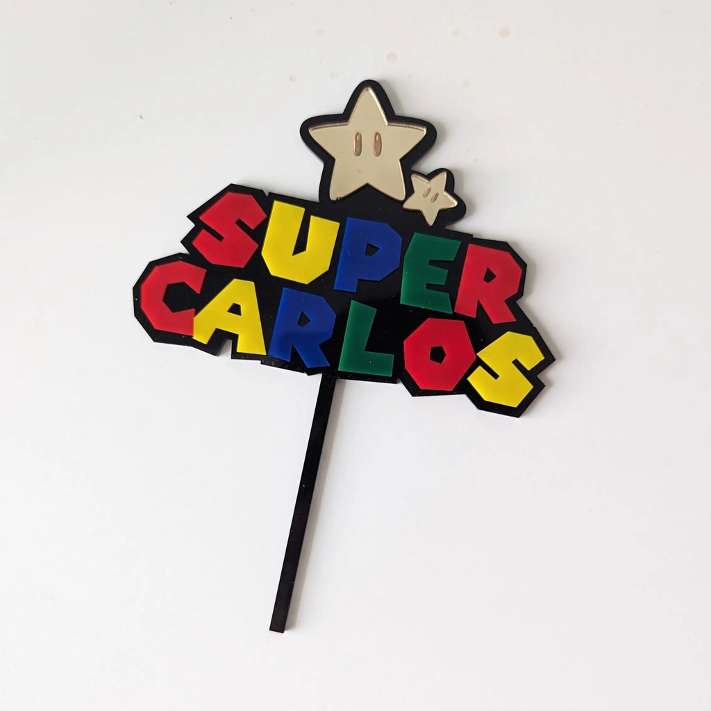 Super Mario Cake Topper - Custom Name AALVO