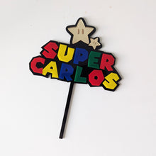 Load image into Gallery viewer, Super Mario Cake Topper - Custom Name
