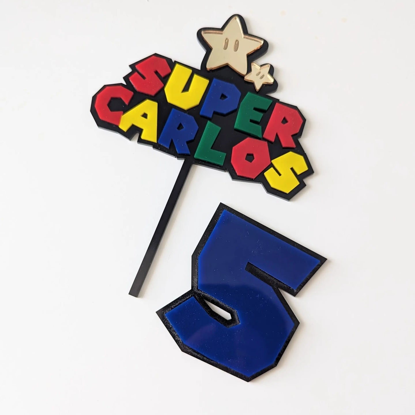 Super Mario Cake Topper - Custom Name AALVO