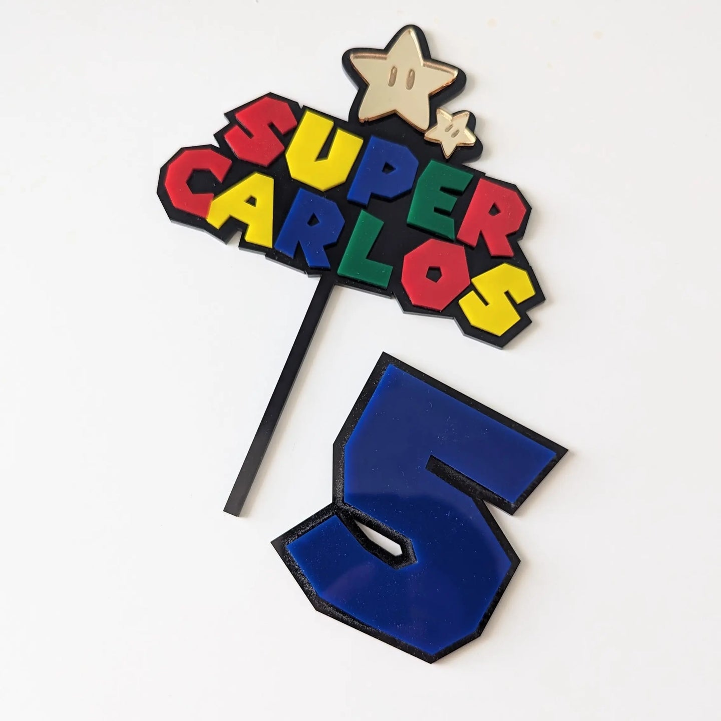 Super Mario Cake Topper - Custom Name