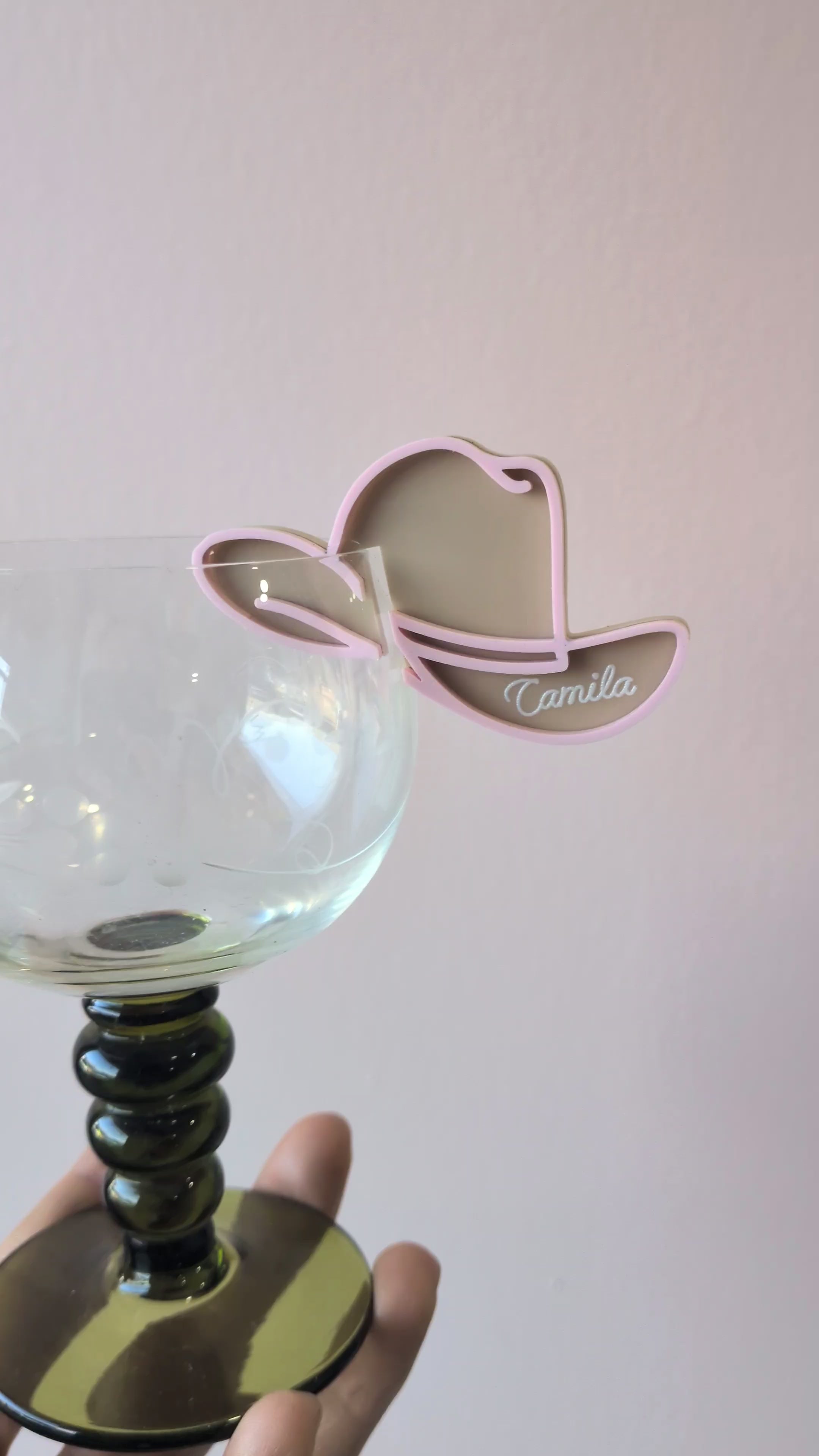 Pink Cowgirl Hat Drink Charm