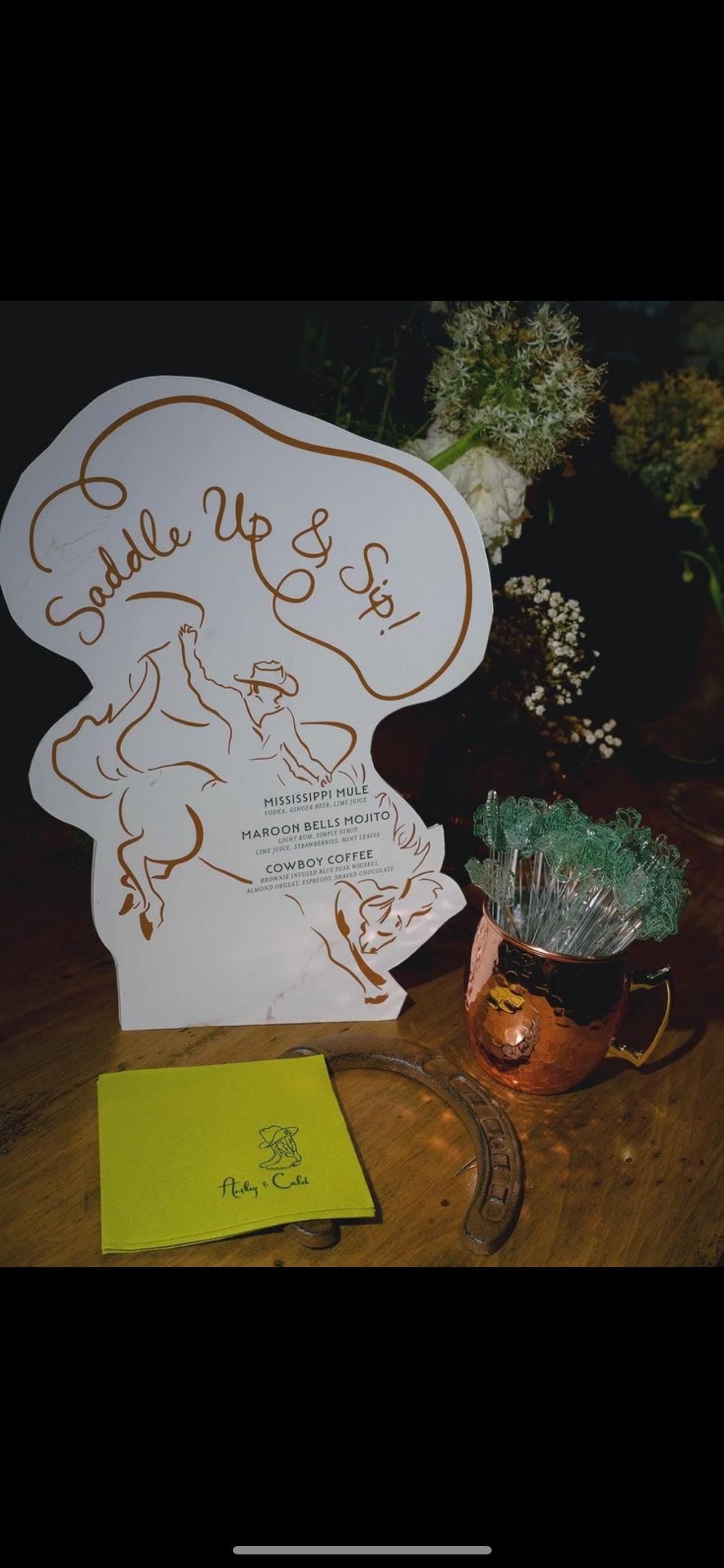 Saddle & Sip Drink Menu