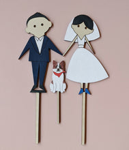 Load image into Gallery viewer, Wedding Topper - Bride and Groom and Pets
