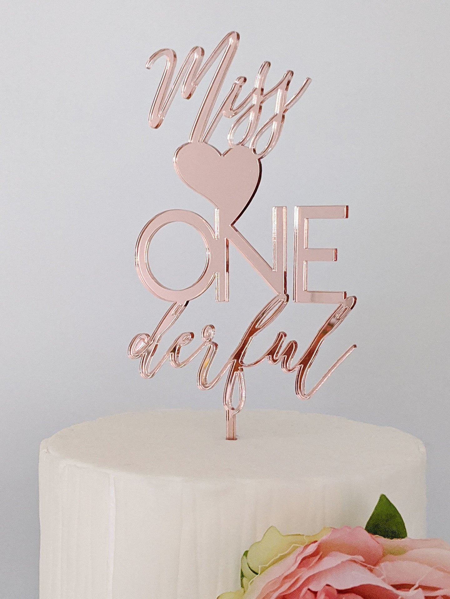 Acrylic or Wood Cake Topper Caketopper Miss Wonderful Onederful