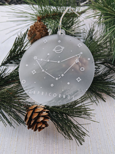 Capricornus Astrology Christmas Frosted Acrylic Ornament
