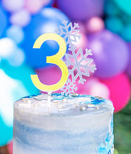 Load image into Gallery viewer, Frozen / Snowflake / Winter theme Cake Topper
