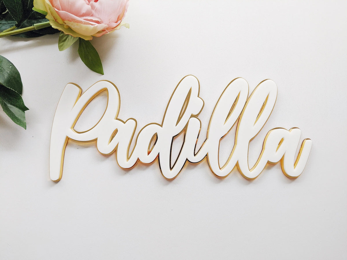 Double / Dual Layered Layer Acrylic Text Name Cut Out