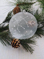 Gemini Astrology Christmas Frosted Acrylic Ornament