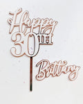 Happy Birthday Topper and Custom Name Charm Set - Double Layer AALVO