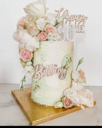 Happy Birthday Topper and Custom Name Charm Set - Double Layer AALVO