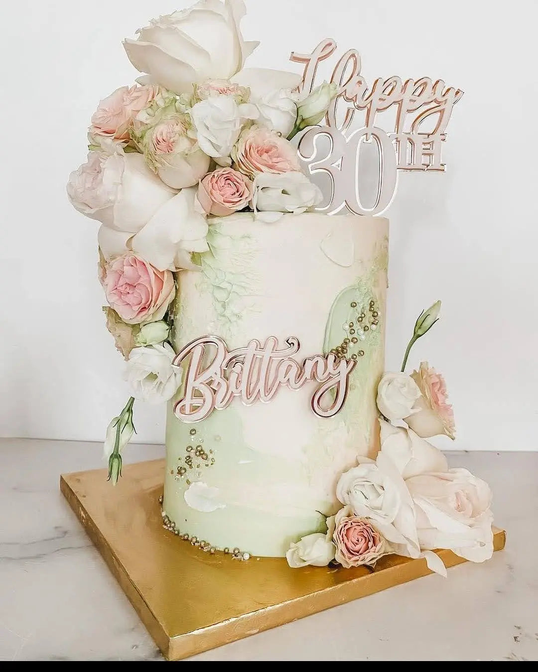 Happy Birthday Topper and Custom Name Charm Set - Double Layer AALVO
