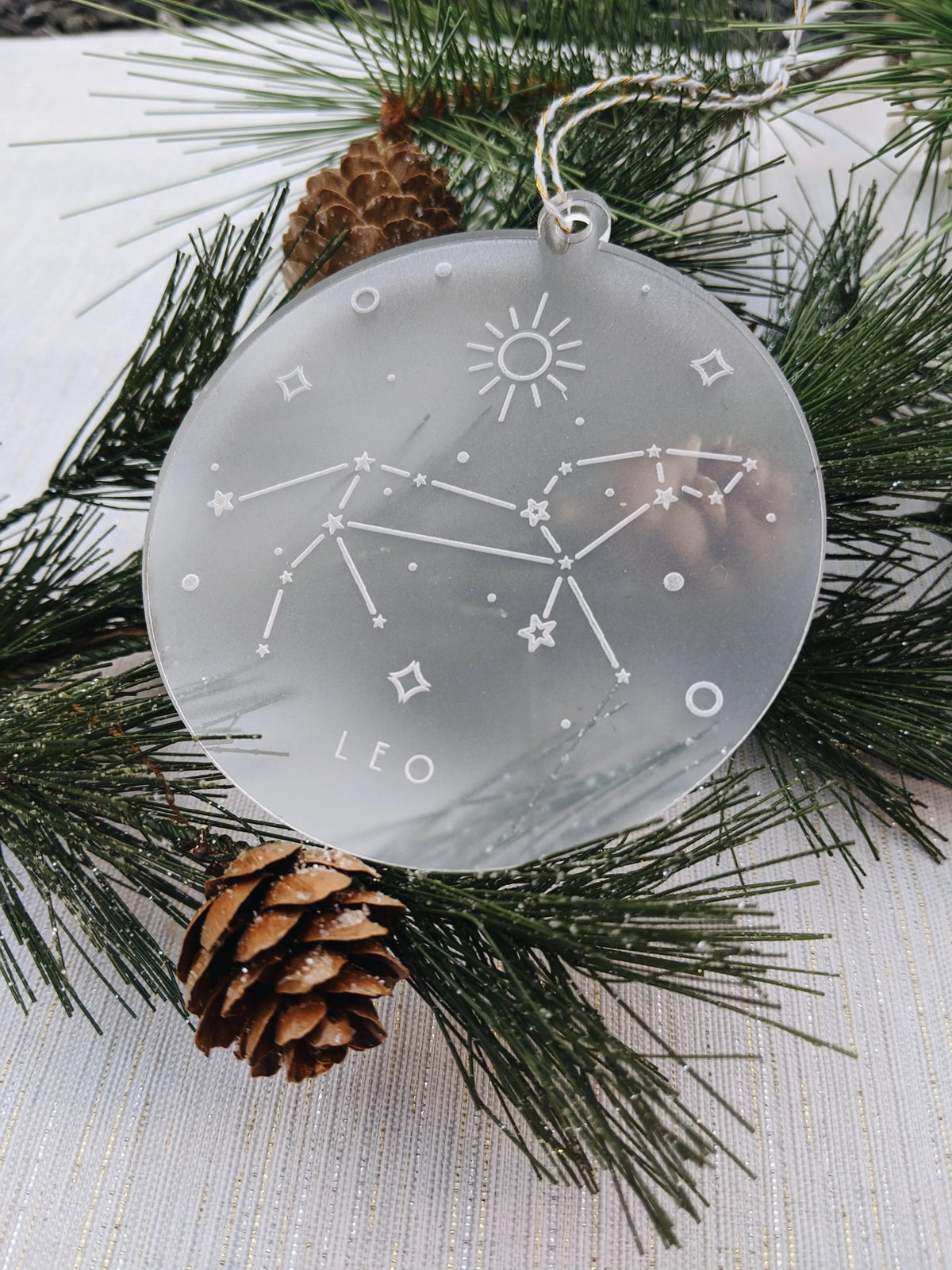 Leo Astrology Christmas Frosted Acrylic Ornament