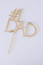Load image into Gallery viewer, &quot;#1 Dad&quot; Cake Topper - Material Acrylic - Colors Dark Bronze Gold Black White - Closeup
