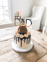Load image into Gallery viewer, &quot;#1 Dad&quot; Cake Topper - Material Acrylic - Colors Dark Bronze Gold Black White - Example 1
