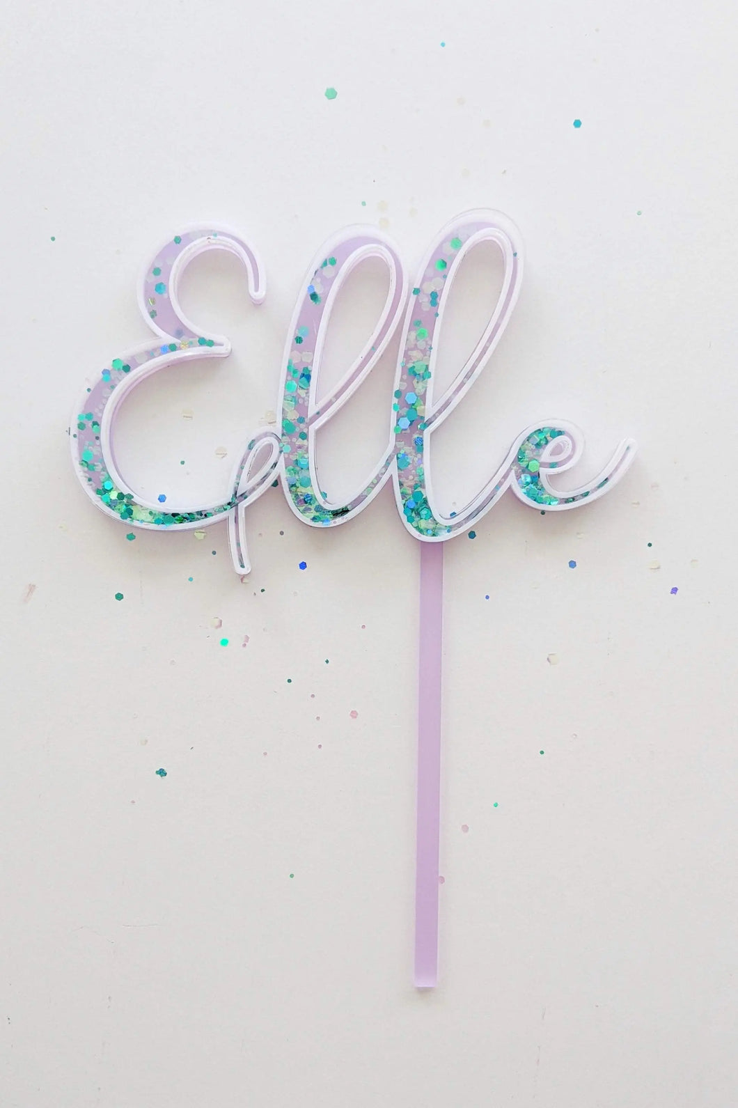 Custom Name - Glitter Filled Topper