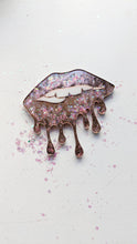 Load image into Gallery viewer, Dripping Lips - Glitter Cake Plaque

