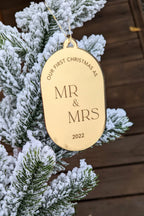 First Christmas as Mr and Mrs Holiday Ornament AALVO