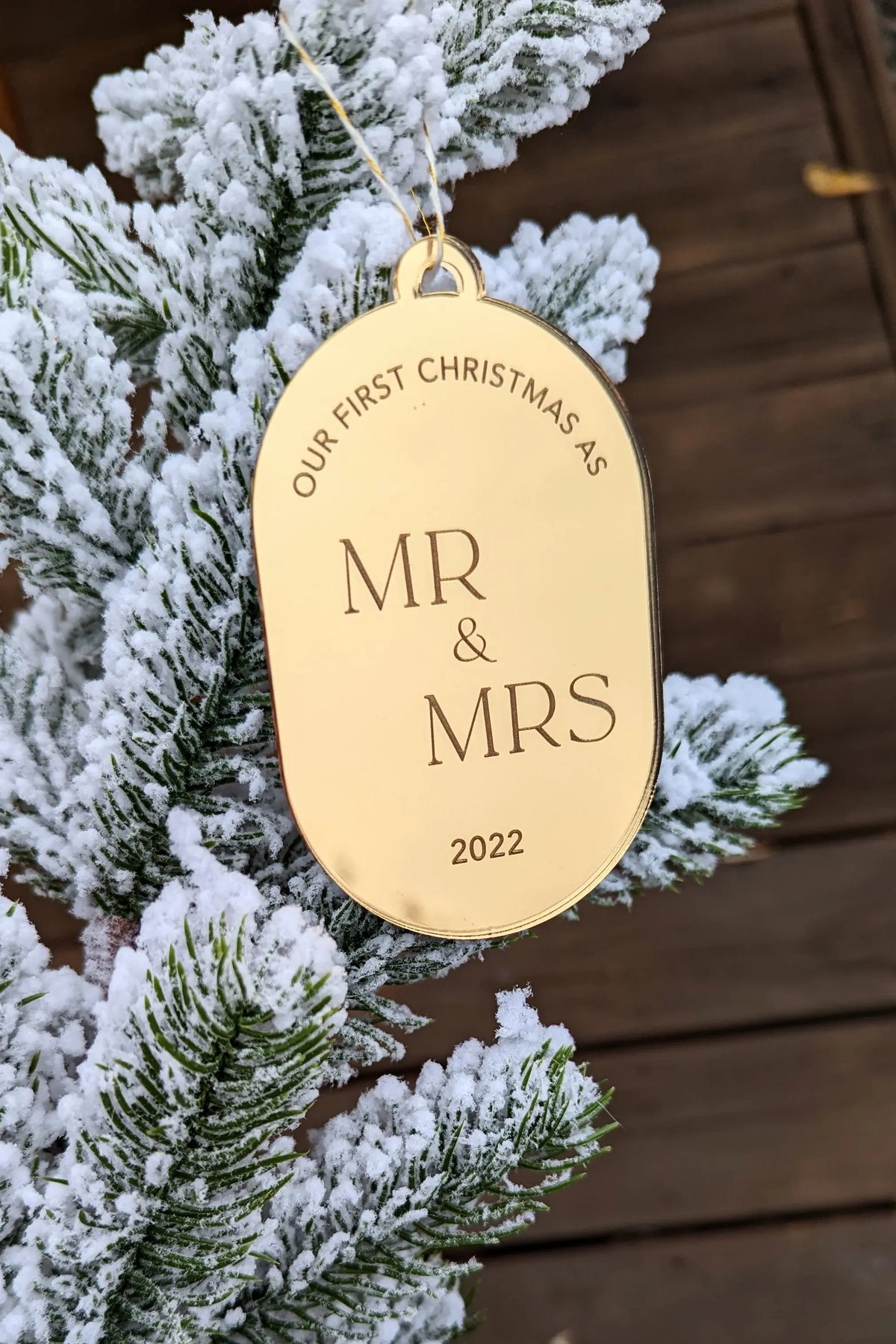 First Christmas as Mr and Mrs Holiday Ornament AALVO