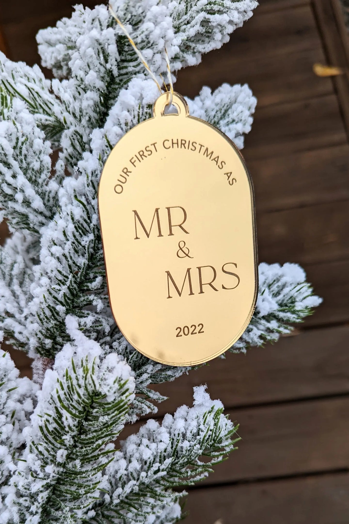 First Christmas as Mr and Mrs Holiday Ornament AALVO