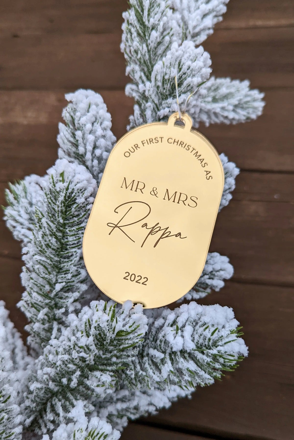 First Christmas as Mr and Mrs Holiday Ornament AALVO