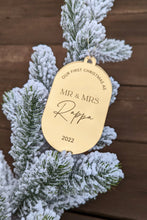 Load image into Gallery viewer, First Christmas as Mr and Mrs Holiday Ornament AALVO
