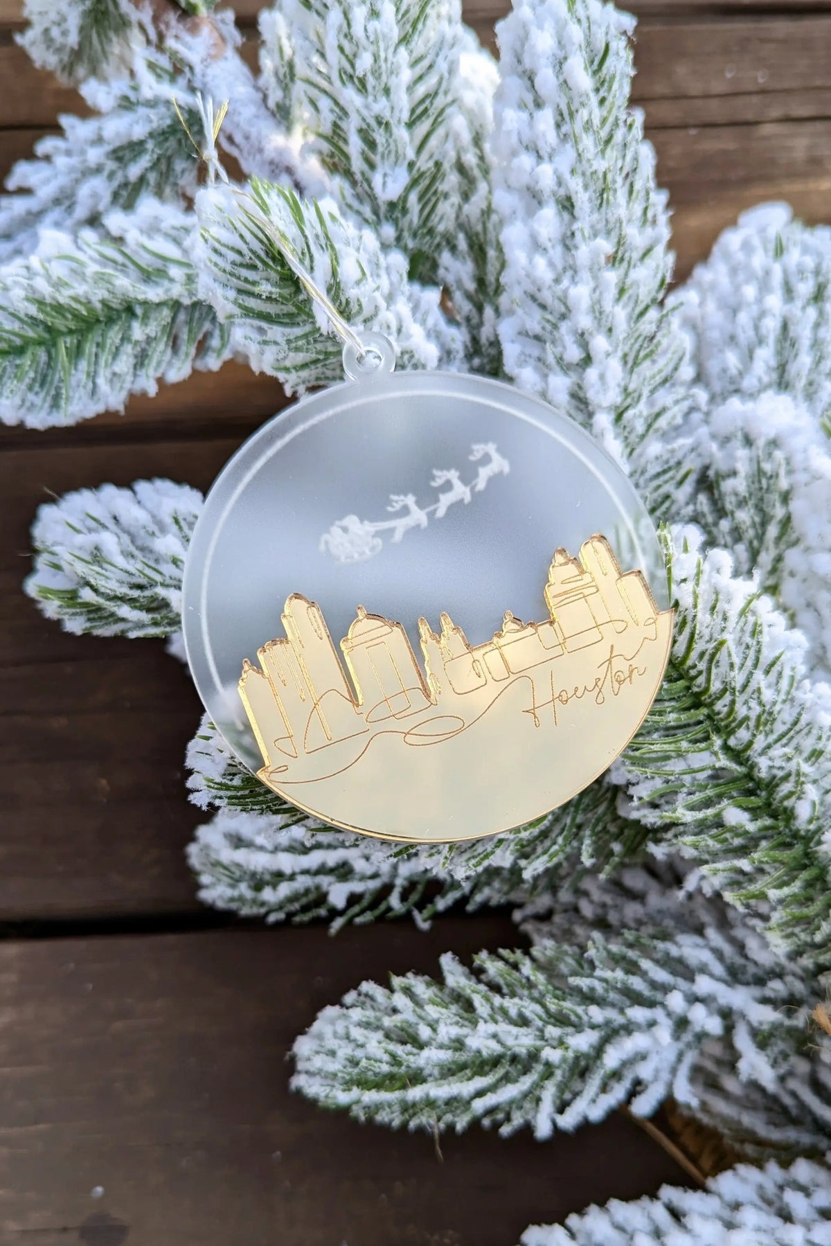 Houston Skyline Holiday Ornament AALVO
