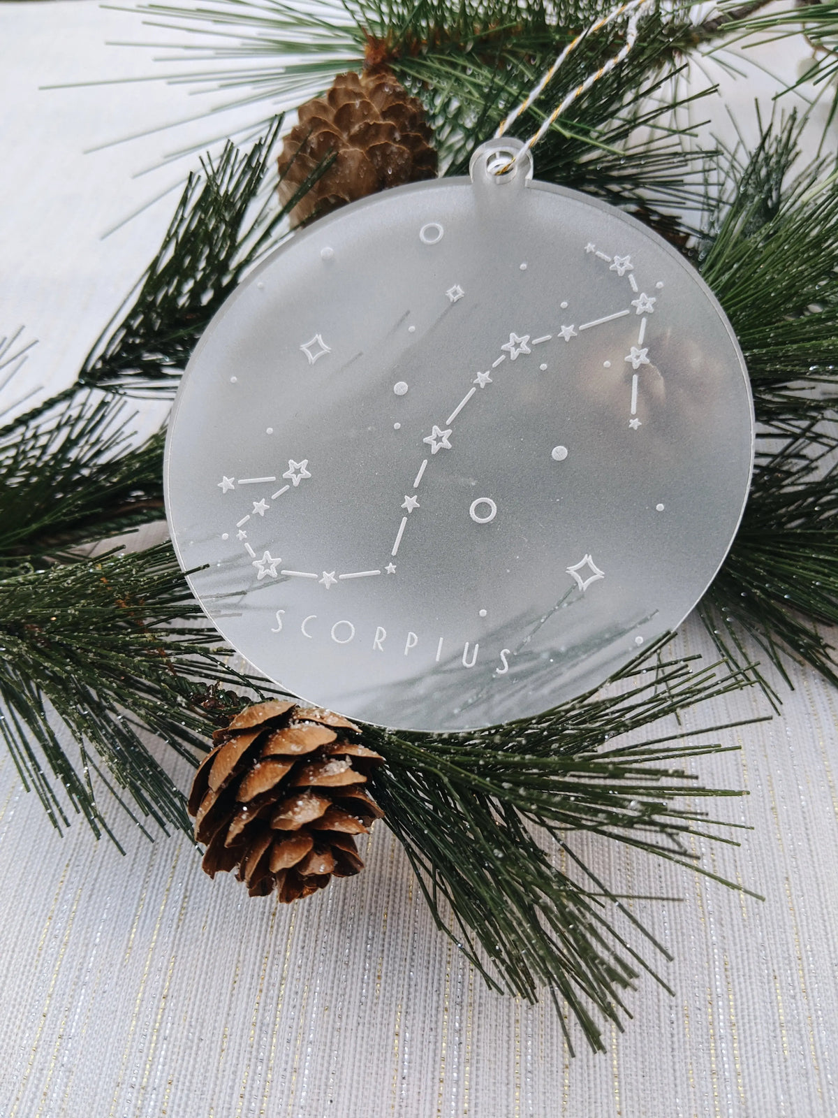 Scorpius Astrology Christmas Frosted Acrylic Ornament