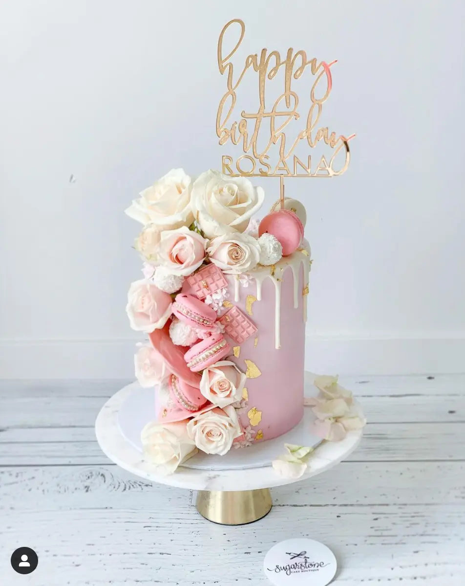 Happy Birthday Custom Name Cake Topper AALVO