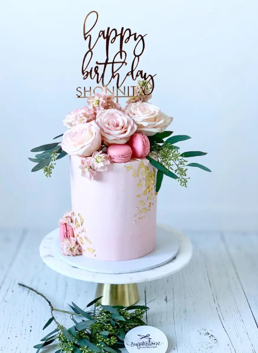 Happy Birthday Custom Name Cake Topper AALVO