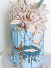 Load image into Gallery viewer, Dripping Lips - Glitter Cake Plaque
