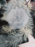Personalized Family Name Christmas Ornament - Hex AALVO