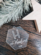 Personalized Family Name Christmas Ornament - Hex AALVO