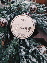 Load image into Gallery viewer, Personalized Family Name Christmas Ornament
