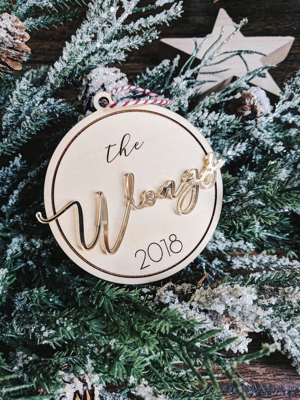Personalized Family Name Christmas Ornament AALVO
