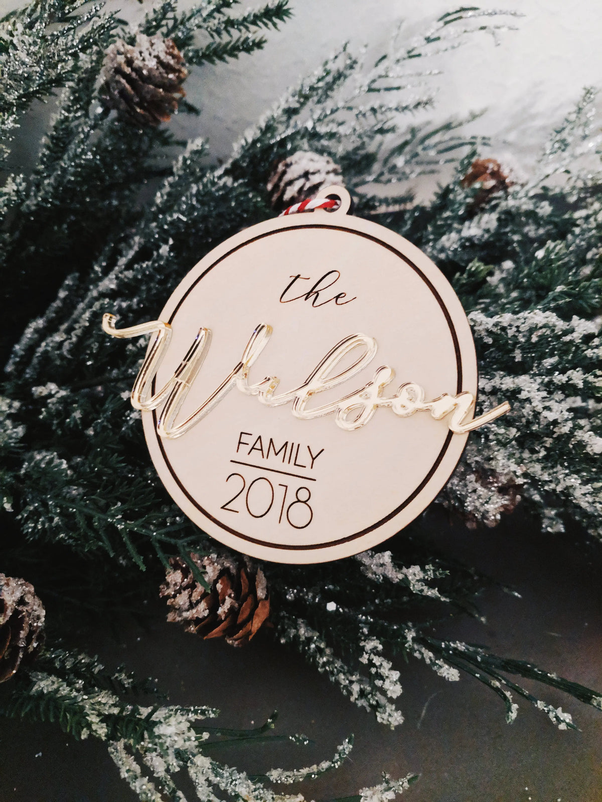Personalized Family Name Christmas Ornament AALVO