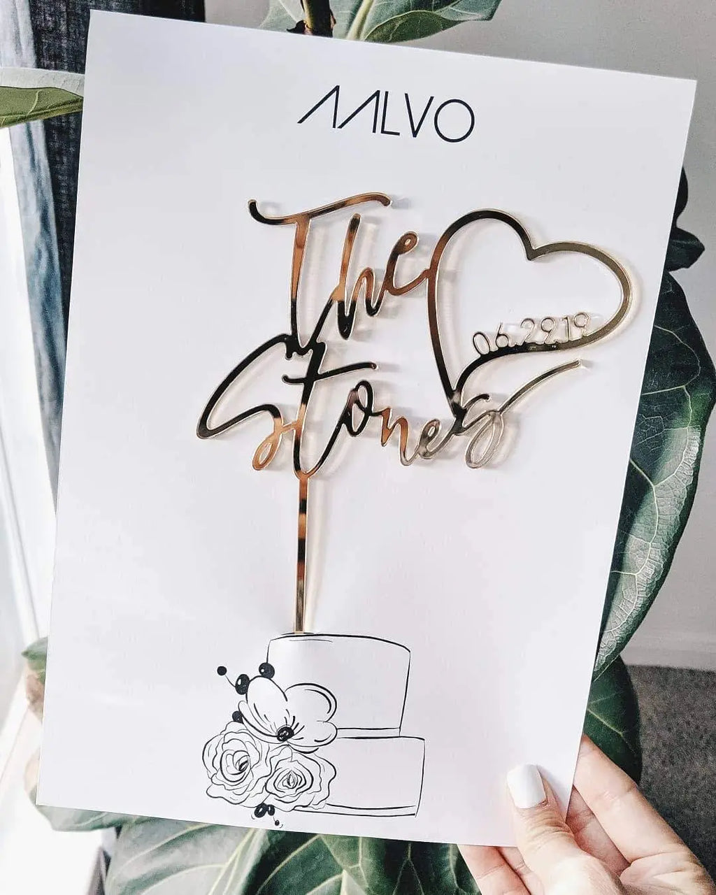 Custom Wedding Cake Topper - Family Name + Date AALVO