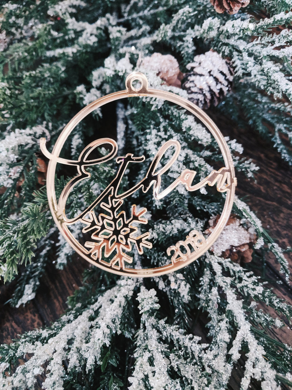 Round Personalized Snowflake Ornament AALVO