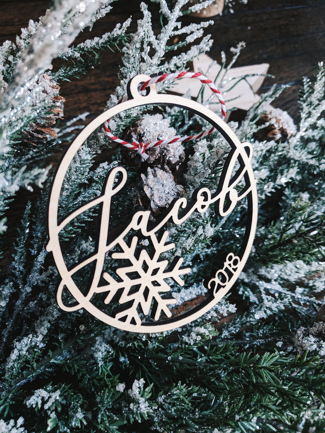 Round Personalized Snowflake Ornament